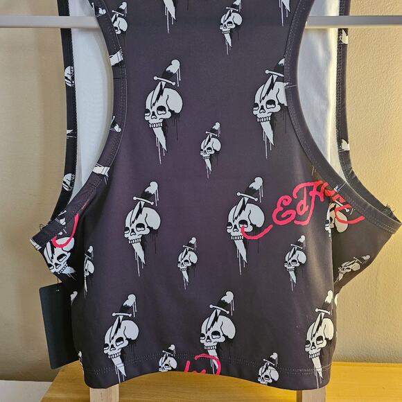 NwT Ed Hardy Skull Sport Tank Sz XL Y2K Skater Grunge Punk Alternative Metal - Picture 3 of 6